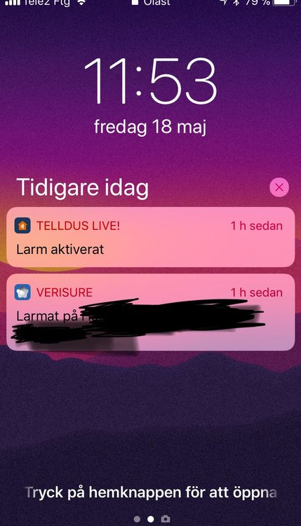 Pushnotis från Telldus Live