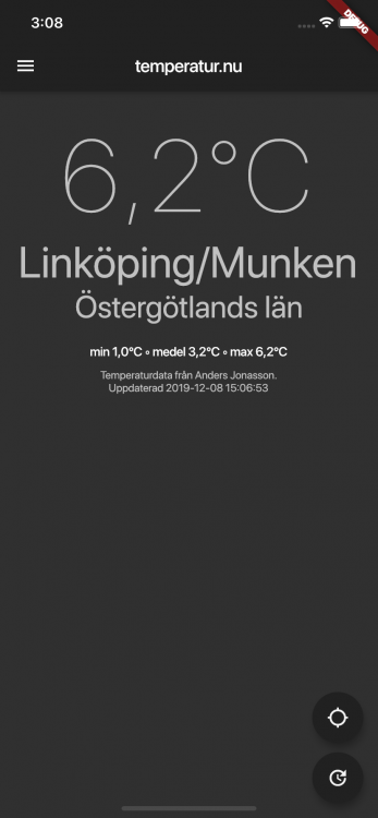 Skärmdump från iOS