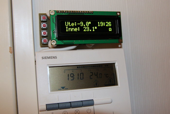 Hall-entråds-oled med värmekontrollpanelen under (jepp, värmeprylens tid går alltid fel!)