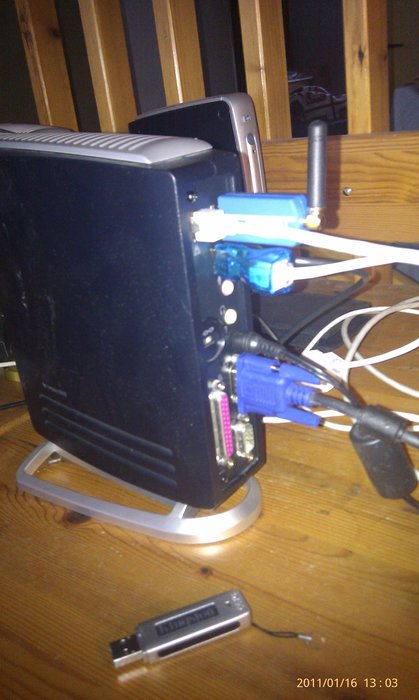 I med 1-wire adapter, Tellstick och in med programvaran...