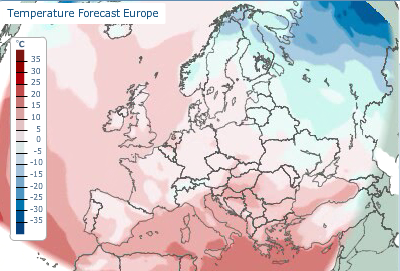 SMHI temperaturprognos Europa